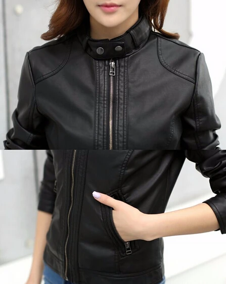 

Nice Fashion New Women Leather Jacket Pimkie Cleaning Single PU Leather Jacket Motorcycle Temale Women Slim Coat XS-XXXL
