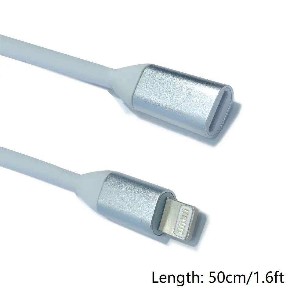 White 50cm 1.6ft Удлинительный кабель Lightning для iPhone 11 Pro Max, Xs Max, Xr, 8/8 Plus/7, iPad Air, iPad Mini 8pin видео аудио данных Быстрая зарядка - Цвет: White 50cm 1.6ft