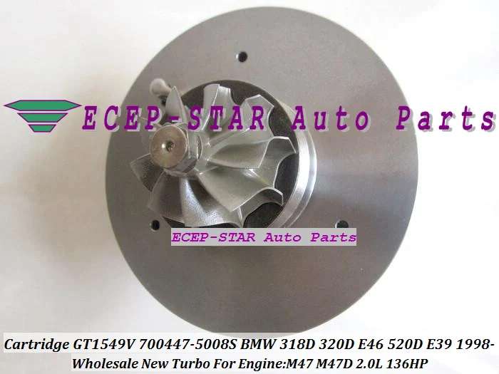 Turbo CHRA Cartridge GT1549V 700447-5008S 700447 700447-5007S Turbocharger For BMW 318D 320D E46 520D E39 98 M47 M47D 2.0L 136HP |