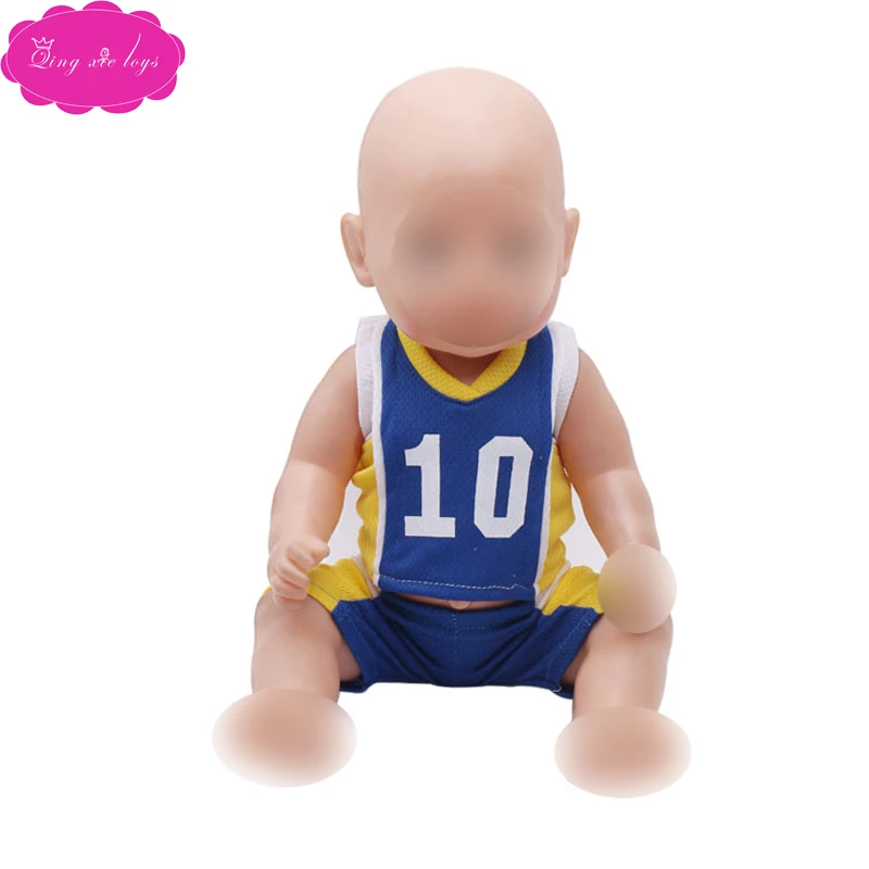 Детская Одежда для кукол 43 см спортивная одежда новорожденных футбольный костюм