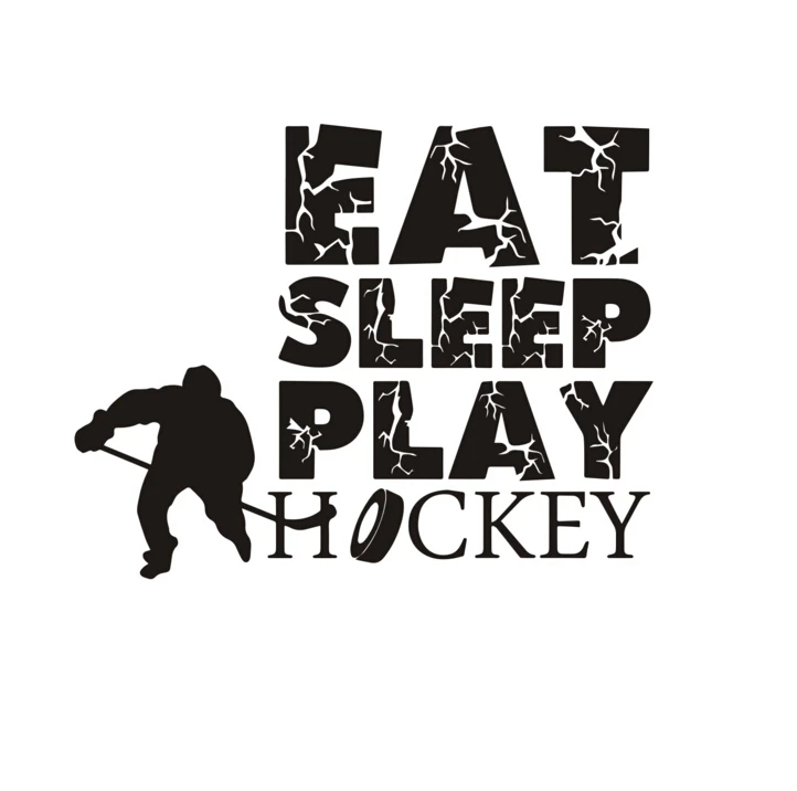 eat sleep play hockey vinyl quotes wall decal home decor kids room boys rooms art mural wallpaper removable stickers | Дом и сад