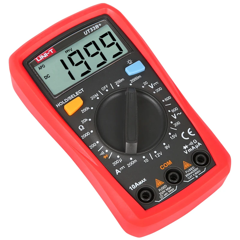 UNI T UT33A +/UT33B +/UT33C +/UT33D + мультиметр размера ладони 1999 дисплей Цифровой