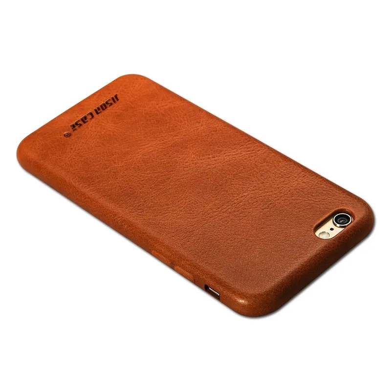 Jisoncase Чехол из натуральной кожи для iPhone 6s 6 plus 5,5 дюймов мягкая подкладка Роскошная тонкая задняя крышка для iPhone 6 plus 6s plus чехол s