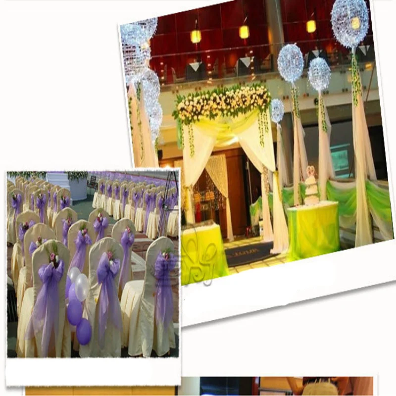 5 м/лот 48 см романтическая Снежная Пряжа свадебные арки прозрачная органза тюль