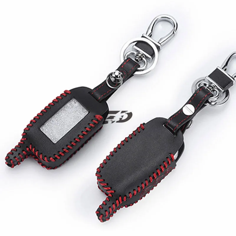 

Top Layer Leather Key Case for Starline A9 A92 A93 A6 A9 A8 A4 Two Way Car Alarm LCD Remote Controller keychain Cover