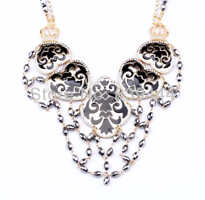 Модное ожерелье с черной эмалью в форме сердца|enamel necklace|necklace necklaceblack necklace |