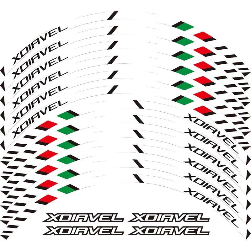 

12 X Thick Edge Outer Rim Sticker Stripe Wheel Decals FIT DUCATI XDIAVEL X DIAVEL