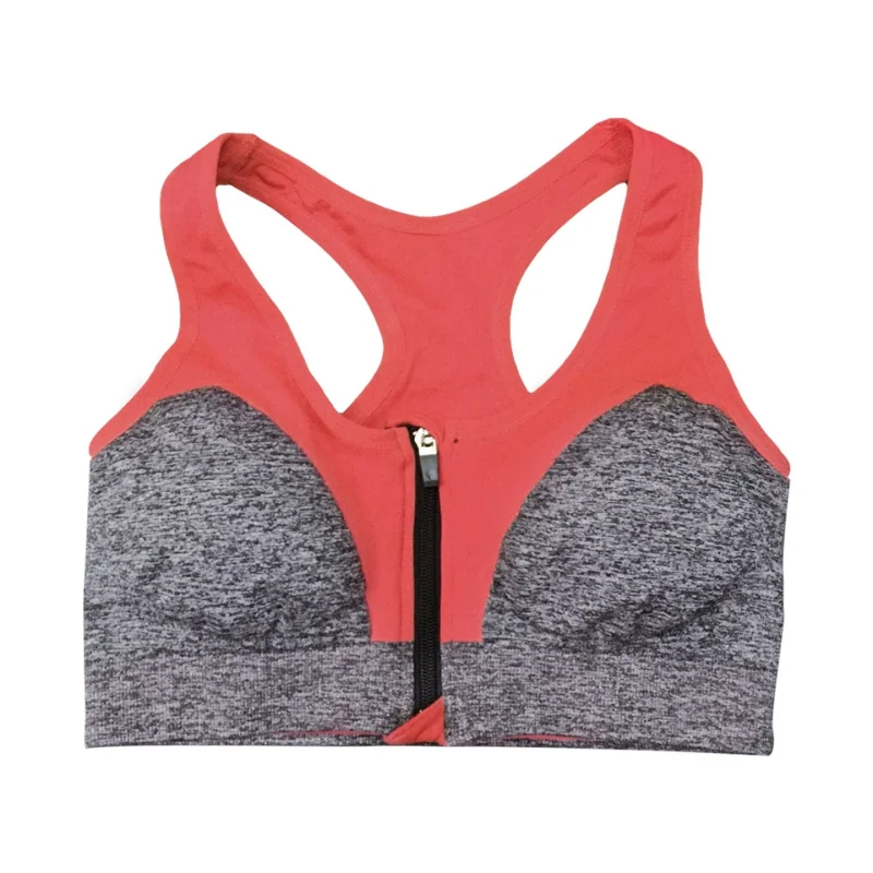 Sport Bra Breathable Quick Dry Zipper Women Shockproof Push Up Comfortable Wide Shoulder Straps Yoga Bras For Fitness Running  Спорт