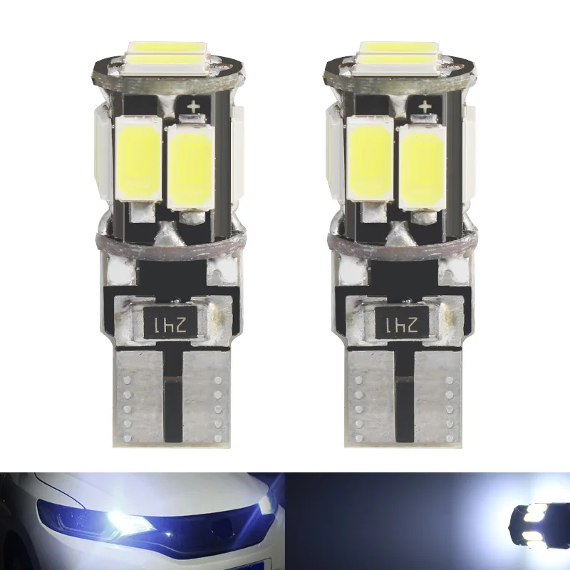 

2 шт. Автомобильные светодиодные лампы T10 5630 SMD 10 LED белый DC 12 В габаритные огни s внутренние W5W 194 сигнальные лампы без ошибок