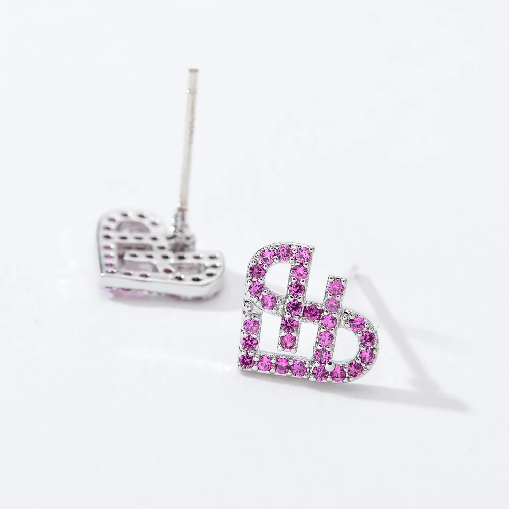 Simple and delicate heart-shaped zircon earrings fashionable female/girl in various colors ER-321 |