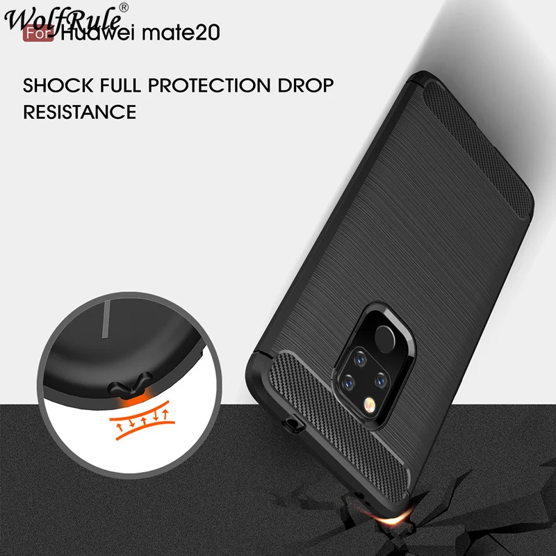 

For Cover Huawei Mate 20 Case 6.53" Protective Rugged Bumper Carbon Fiber Case For Huawei Mate 20 Cover For Huawei Mate20 Case
