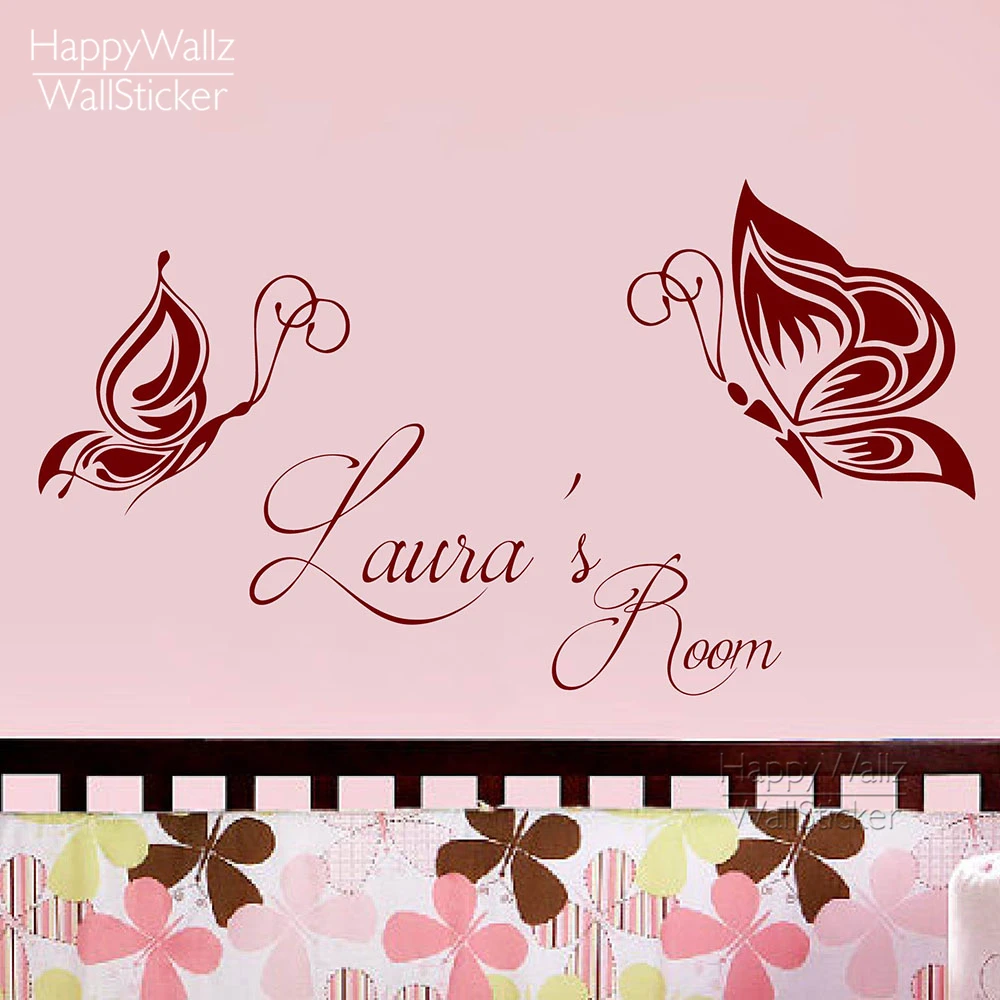 

Custom Name Wall Sticker Butterfly Children Room Wall Decal Baby Nursery Room DIY Stickers 599C