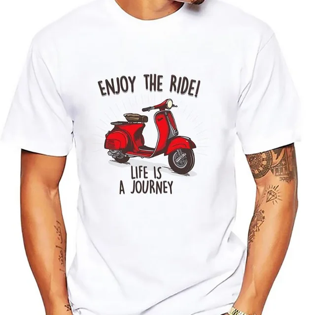 Классическая мужская футболка vespa бренд jollypeach новинка Повседневная homme удобная