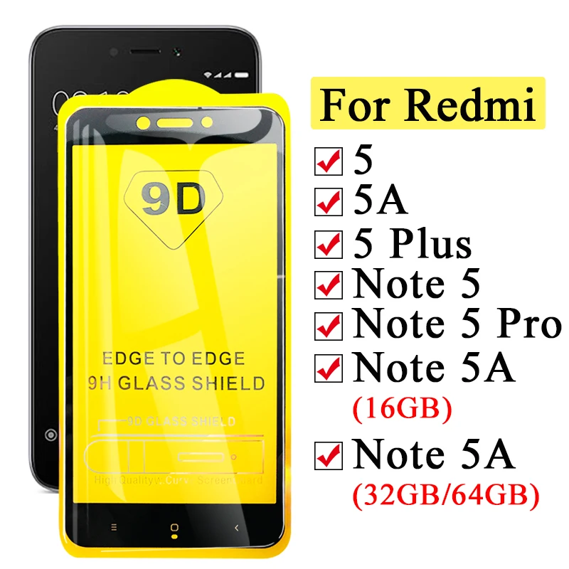 Защитное стекло на для xiaomi redmi note 5 pro 5a плюс защита экрана a5 закаленное xiomi лист Cam