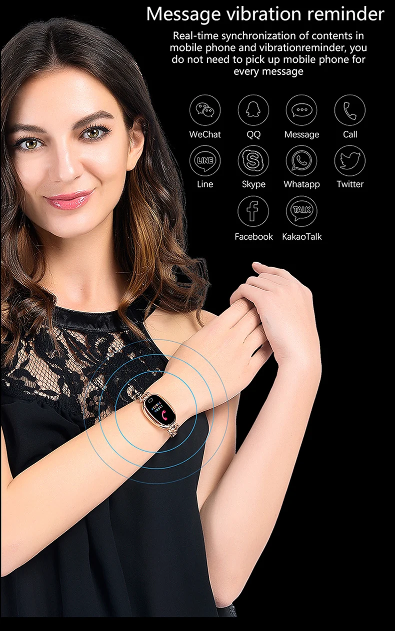 SANDA, новые модные Смарт-часы для женщин, Bluetooth, пульсометр, кровяное давление, монитор сна, фитнес, спортивные Смарт-часы, браслет, часы