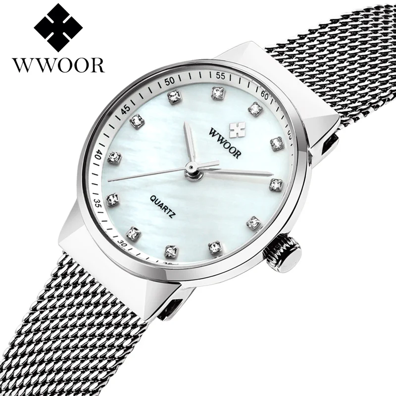 silver without box Женские часы,, Топ бренд, Роскошные, маленький бриллиант, женские наручные часы, браслет, часы для женщин, Montre Femme - Цвет: silver without box