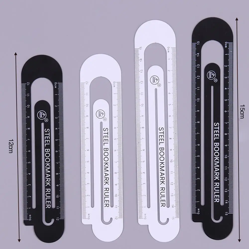 High Quality 12cm 15cm Metal Steel Ruler Bookmark School Student Drawing Supplies Color Random Small Fresh
