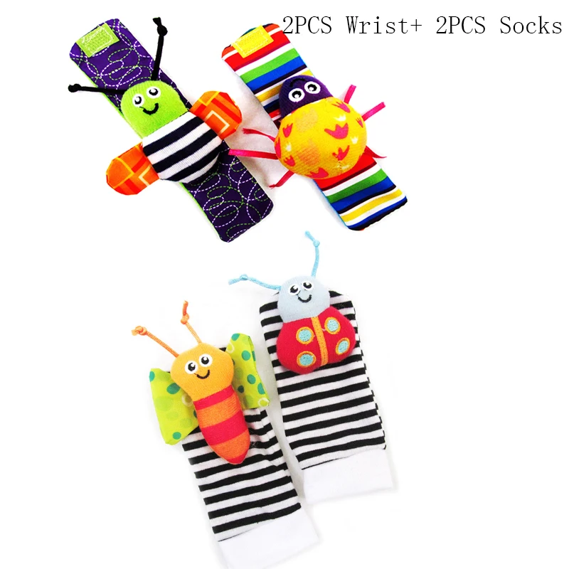 Детские игрушки-погремушки 2 шт. детские носки погремушки игрушки-животные милые