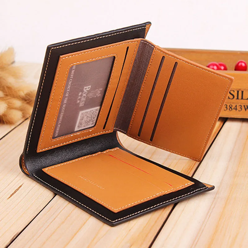 Новое поступление короткие полосатые дизайнерские Для мужчин кожаный бумажник