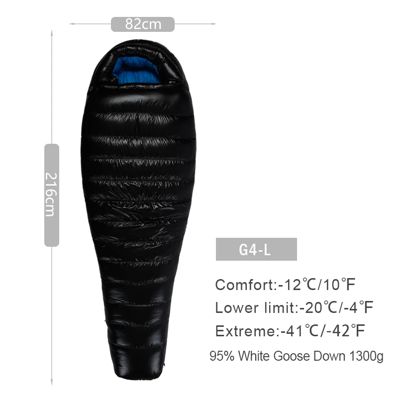 G4 BLACK LONG AEGISMAX G серия белый гусиный пух мумия кемпинг спальный мешок Сверхлегкий дефлектор Дизайн Открытый походный нейлоновый спальный мешок - Цвет: G4 BLACK LONG