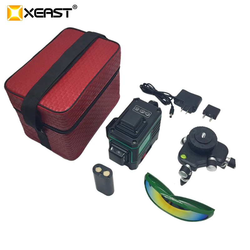 Лазерный уровень XEAST 12 линий 3D лазерный поворот на 360 градусов вертикальный и