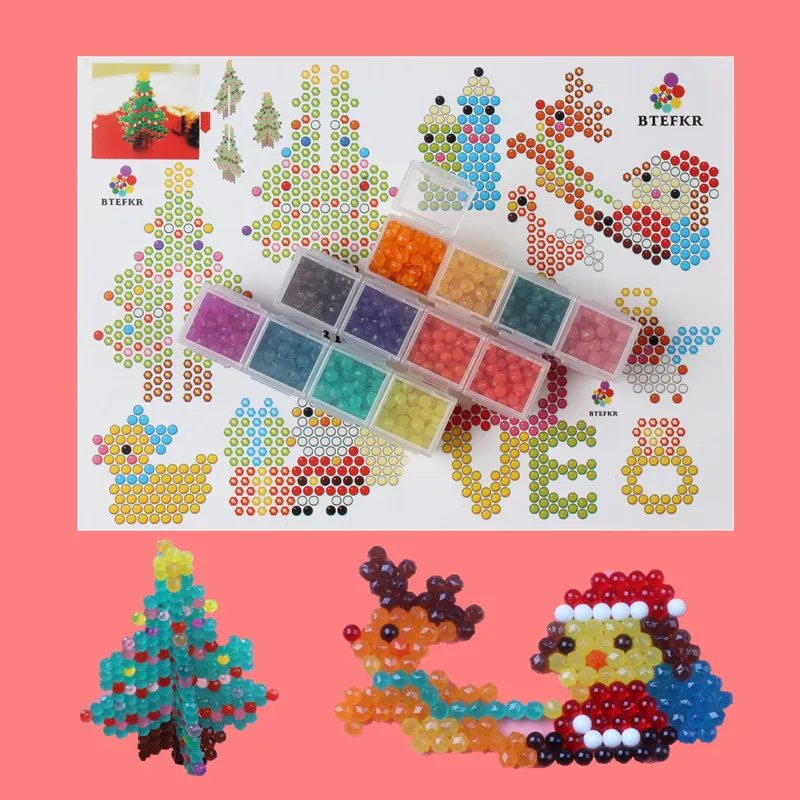 1200 шт. Детский пазл с водяными бусинами 12 цветов