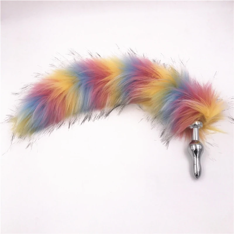 Colorful Fox Tail Anal Plug Stainless Steel Butt Fetish Buttplug Sexy Sex Toys for Women Adult Games H8-75G | Красота и здоровье