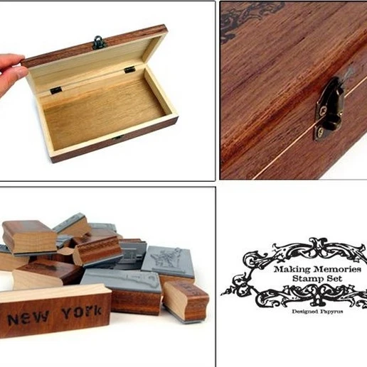 Wholesale stationery postage stamps landscape memories wooden stamp set A LIFE box packed ellos free shipping | Дом и сад