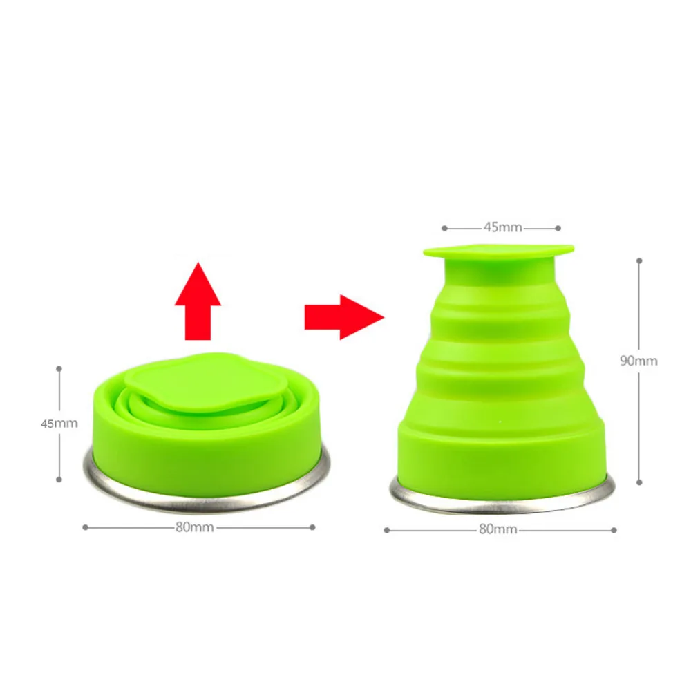 Складная силиконовая чашка для воды Vogue 200 мл|cup telescopic|silicone travel cupcollapsible cup |
