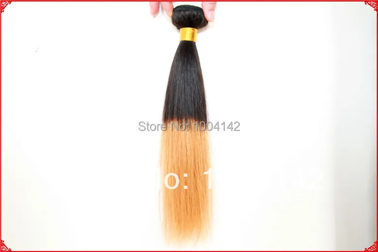 Hot Sale Ombre Brazilian Human Hair Weaving Straight 1pcs 10-34inch 100g/pcs Two Tone Color T1B/27 |