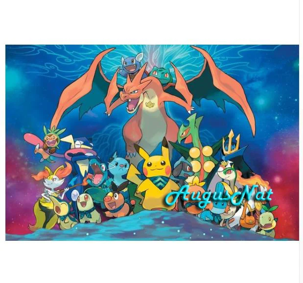 Мультяшная Алмазная картина полностью квадратная стена покемона бриллиантовые