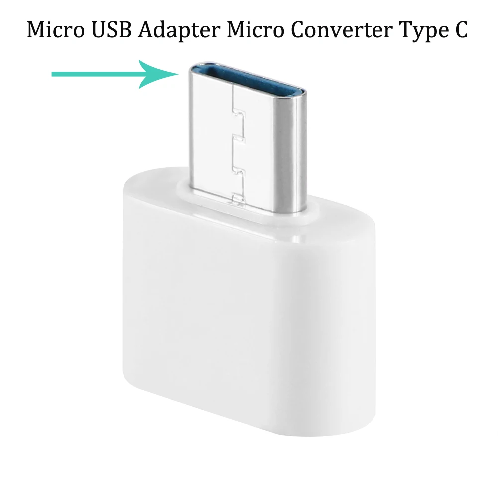 Type-c white POWSTRO Мини OTG USB кабель OTG адаптер микропроцессор type C адаптер Micro USB конвертер USB для планшетных ПК Android - Цвет: Type-c white