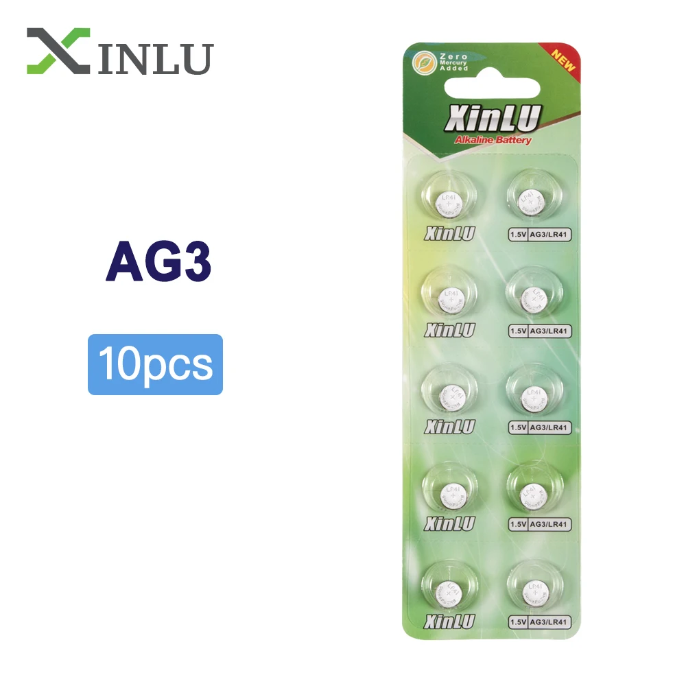 10 шт. кнопочные батарейки LR41 AG3 392A SR41SW 384 LR736 V3GA 192 1 55 в AG 3 XINLU|lr41 ag3|coin batterycell coin battery |