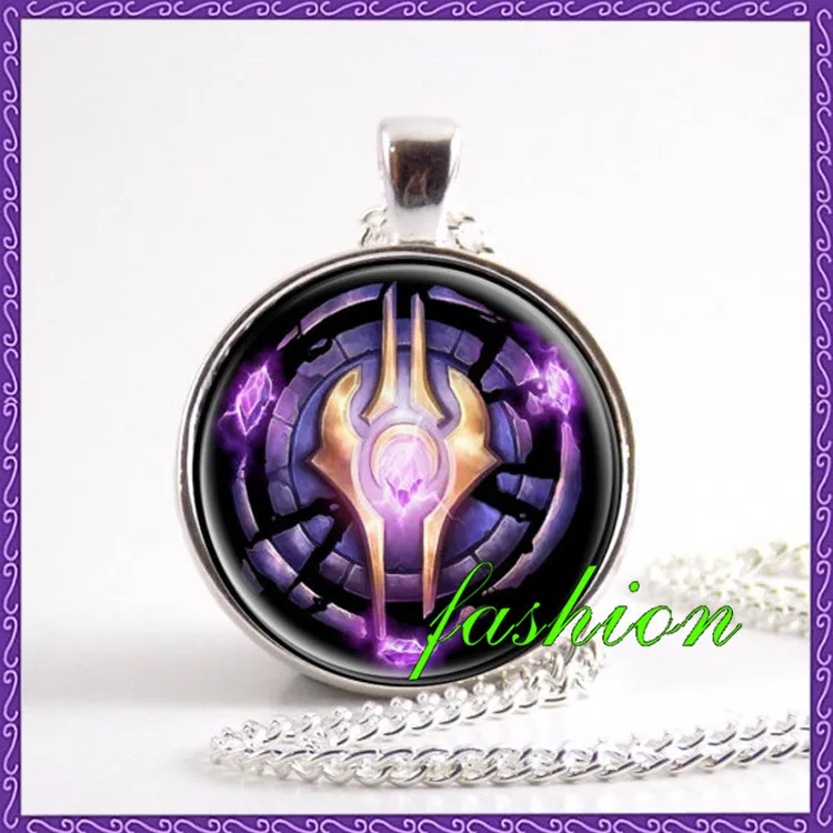 Детский подарок WoW World of Warcraft ожерелье Draenei Crest Alliance Jewelry lucky amulet стеклянный круглый