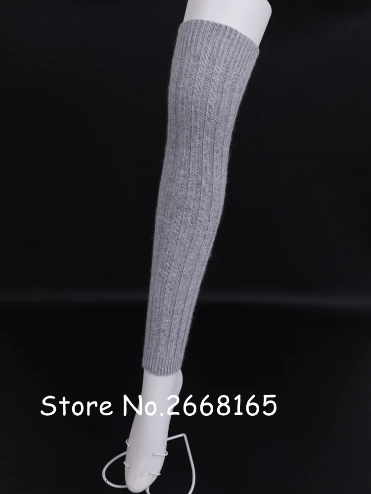 Однотонные шерстяные гетры полосатые чулки до бедра женские сапоги носки