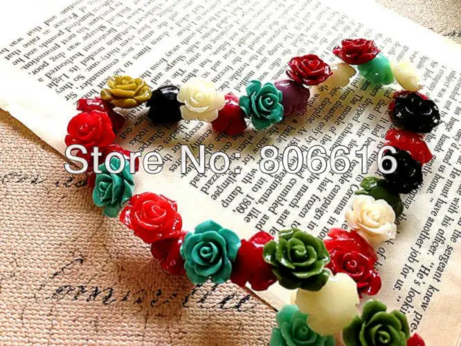 

Mix Color Camellia 15MM 40Pcs Resin Stone Powder Flower Loose Bead Strands Jewelry Beads Findings