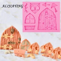 wooden window door shaping 3d silicone molds soap candle molds sugar craft cake decorating tools chocolate molds bakeware d0513