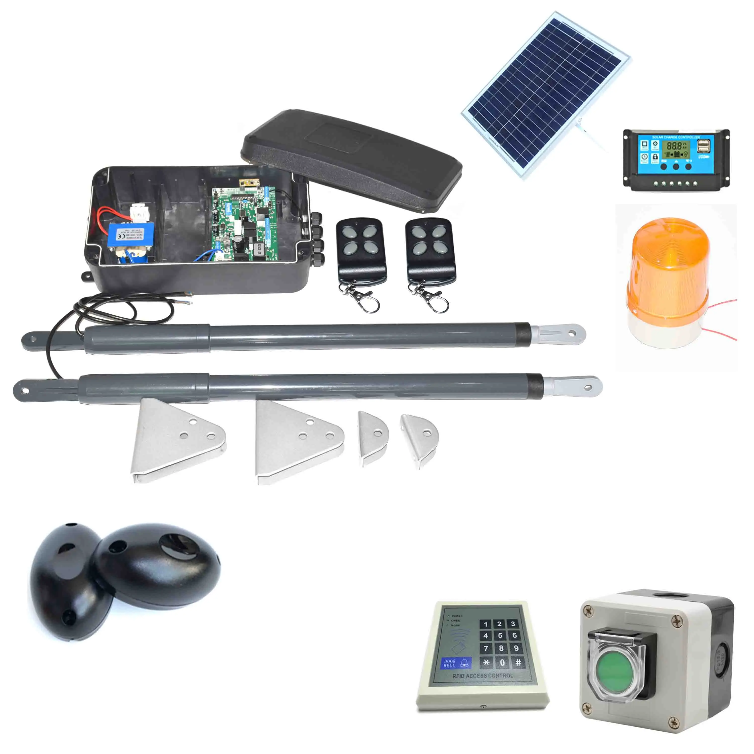 Kit 6 200 кг gsm, автоматический Электрический распашные ворота открывания двери открытый операторский Мотор привод доводчик комплекты с солнечной системой для распашных дверей - Цвет: Kit 6