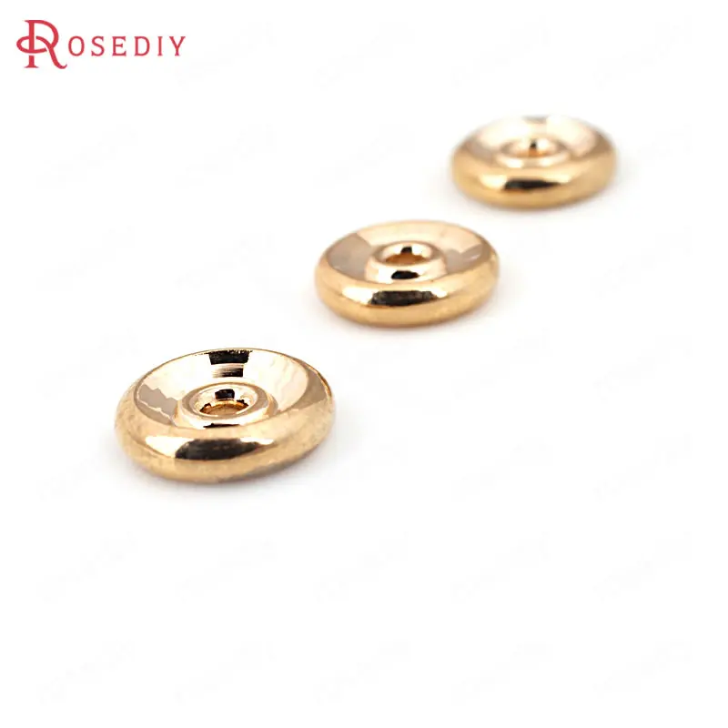 

20PCS 6MM 8MM 12MM 24K Champagne Gold Color Plated Brass Tires Spacer Beads Bracelet Beads High Quality Jewelry Accessories