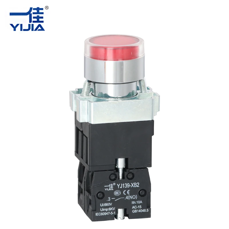 Светодиодный кнопочный переключатель с серебряным контактом 22 мм мгновенный