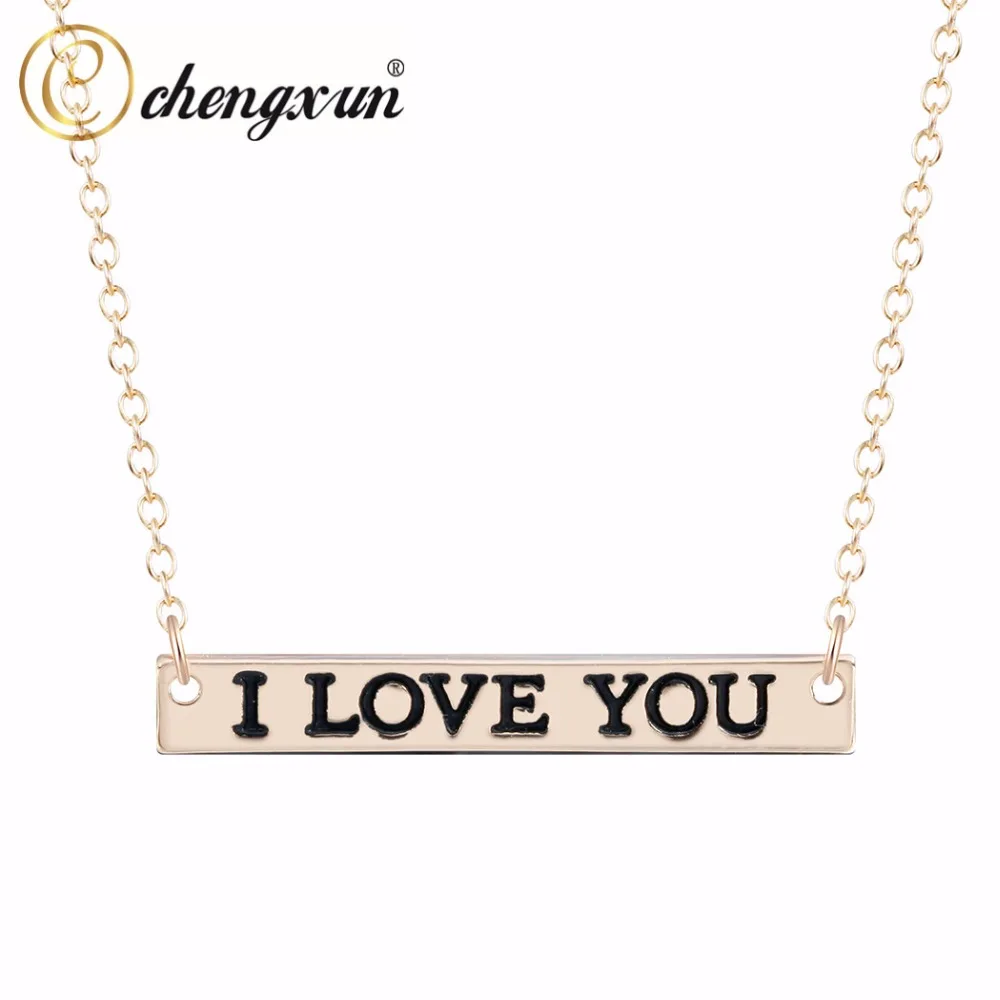 CHENGXUN Я Люблю Тебя Письмо Only Love Шарм Ожерелье Ювелирные Изделия Медные Пары