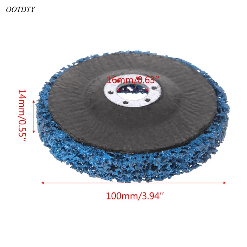 

OOTDTY 100x16mm Cleaning Strip Wheel Grinding Disc For Paint Rust Grinder Remover Tools