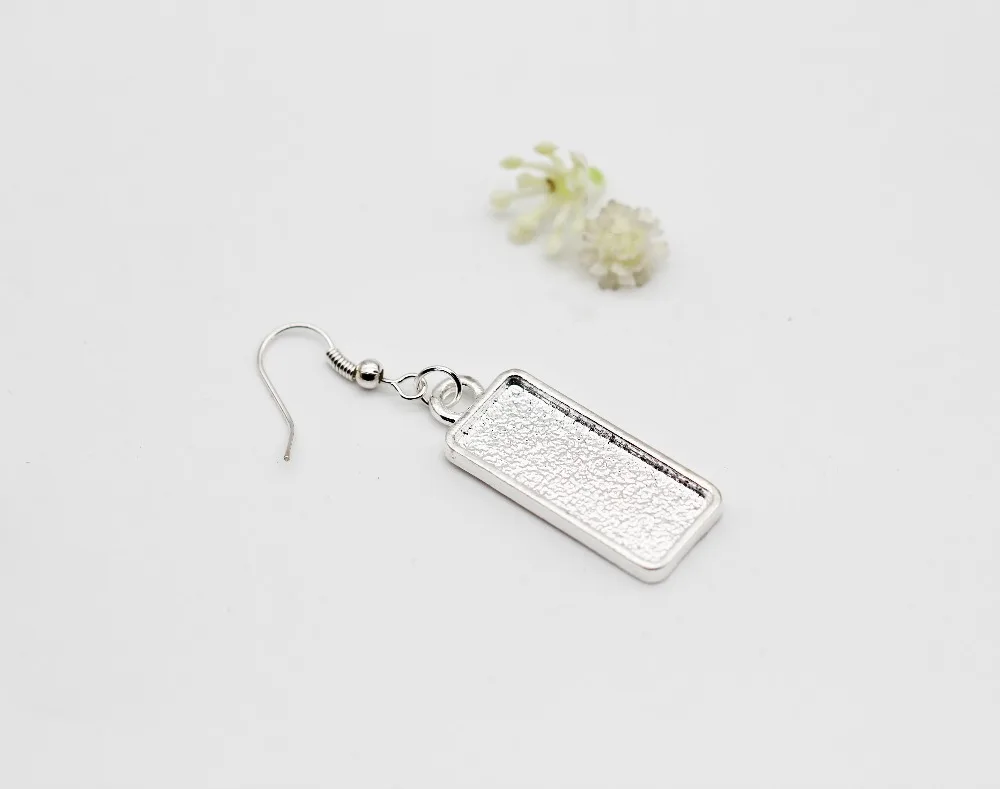 10x25mm Rectangle Cabochon Earring Blanks Base Setting Ant silver/Bronze/Silver Fit For DIY Women Making 20pcs | Украшения и