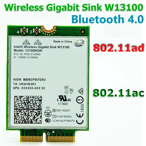 Модуль беспроводной док-станции NGFF M.2 4230 Wi-Fi адаптер + Bluetooth 4 0 для Intel Wireless Gigabit Sink