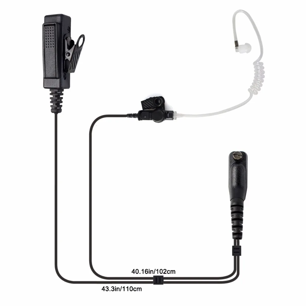 10PCS Wholesale Retevis R-1M21 Large PTT Mic Headset Walkie Talkie Earpiece For Motorola DP4800 DP4801 P8268 Two Way Radio Cheap