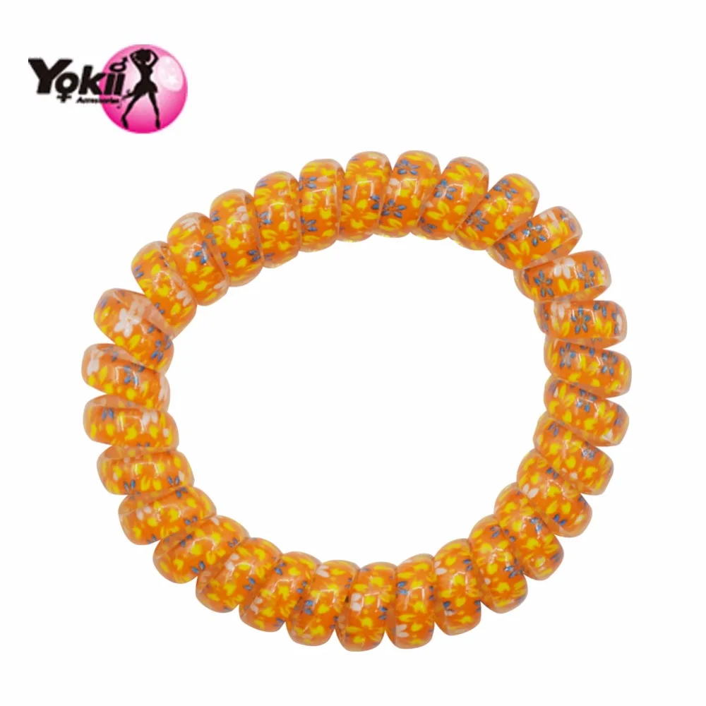 YOKII 12pcs/Pack Fashion Popular Korean Women Girls Candy Colored Telephone Wire Style Elastic Hair Band Rope or Bracelet Gift | Украшения