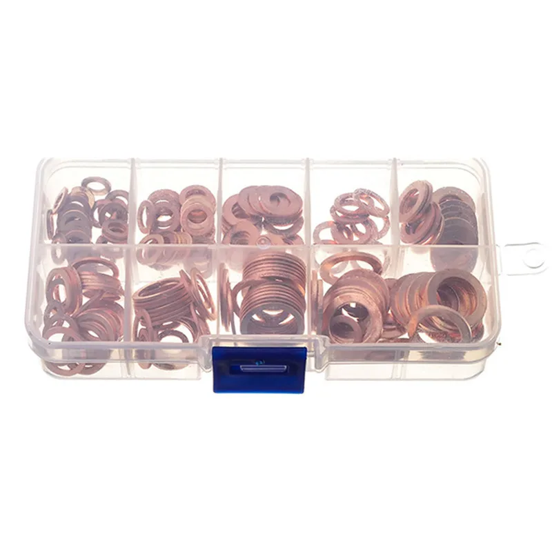 200 шт. универсальная медная уплотнительная коробка для масла плоское кольцо