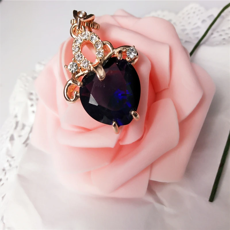 Женское ожерелье с подвеской в форме сердца аметист розовое золото 808 магазин |