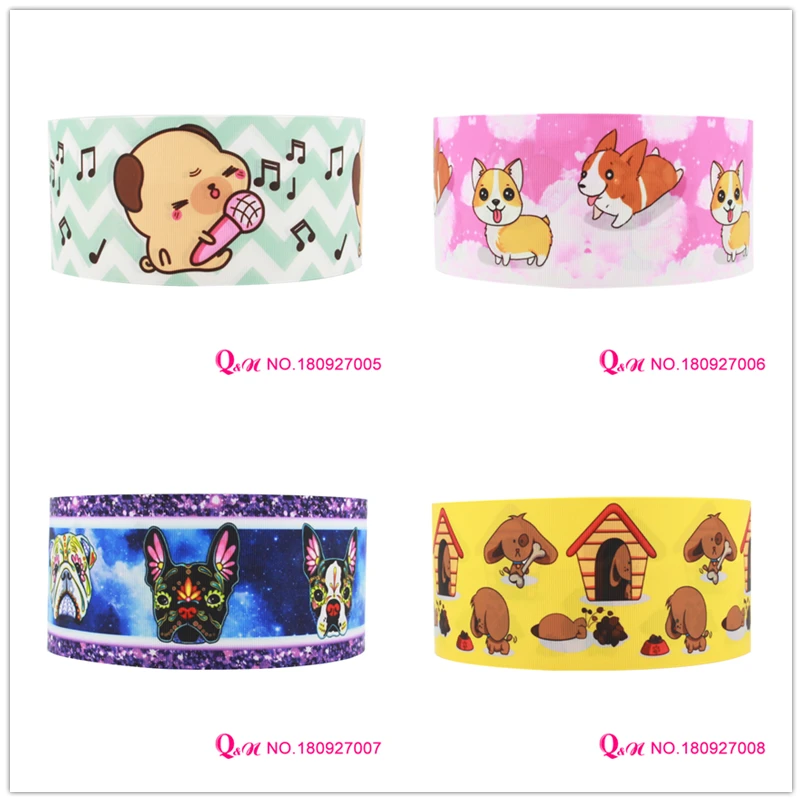 wm 10 yards lot 22mm 38mm 75mm 180927005 dog cartoon design printed grosgrain ribbon for DIY | Дом и сад