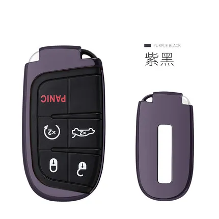 black Мягкие TPU чехол Key автомобилей брелок для Jeep Grand Cherokee Chrysler 300C Renegade Патриот Fiat Freemont - Название цвета: black
